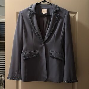 Cinq a sept blue sequin blazer size 6 barely worn
